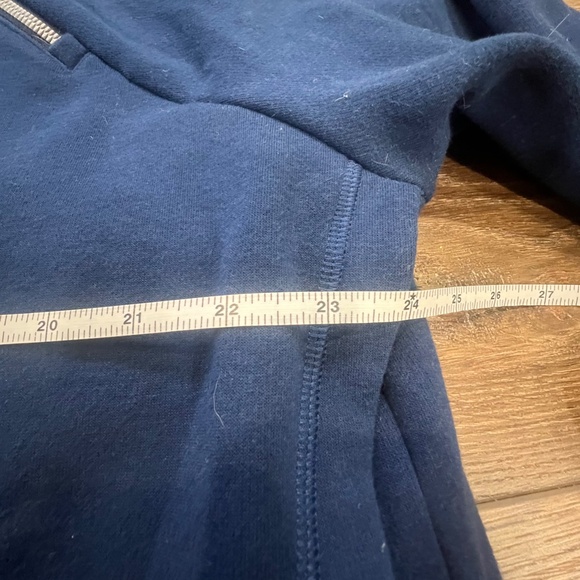 Athleta Cozy Karm Asym Pullover Fleece Navy Blue Sz 2X Cozy Soft Sweatshirt - Picture 11 of 13